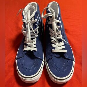 Vans Men's Navy and White High-Top Sneakers: Men size 6.5 or Women’s size 8